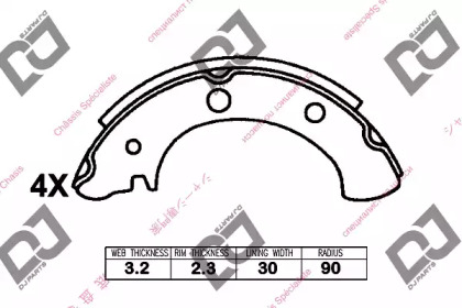 Комлект тормозных накладок DJ PARTS BS1372